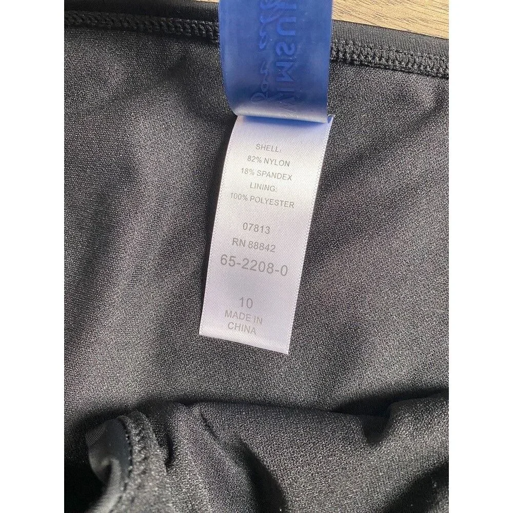 NWT Womens Swimsuits For All cheeky low rise black bikini bottoms size 10‎